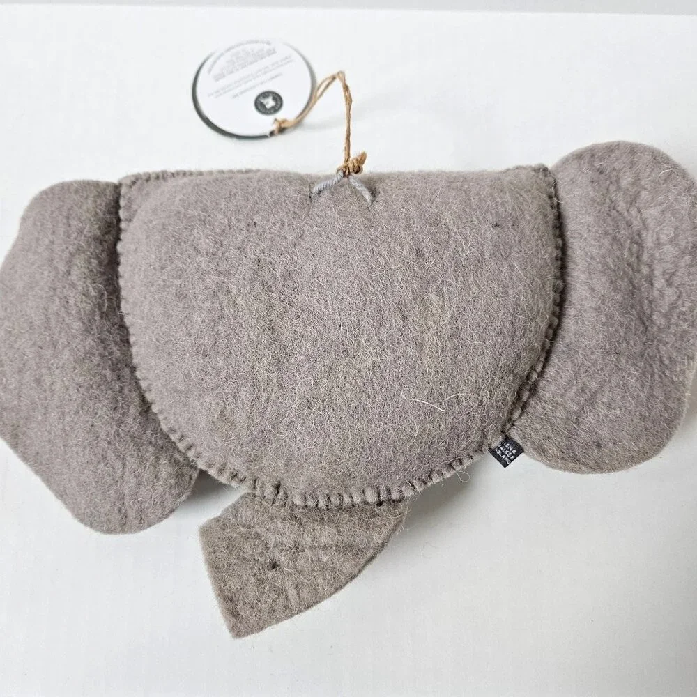 Fiona Walker England Elephant Wall Hanging Mask Felted Wool Nursery Decor NEW